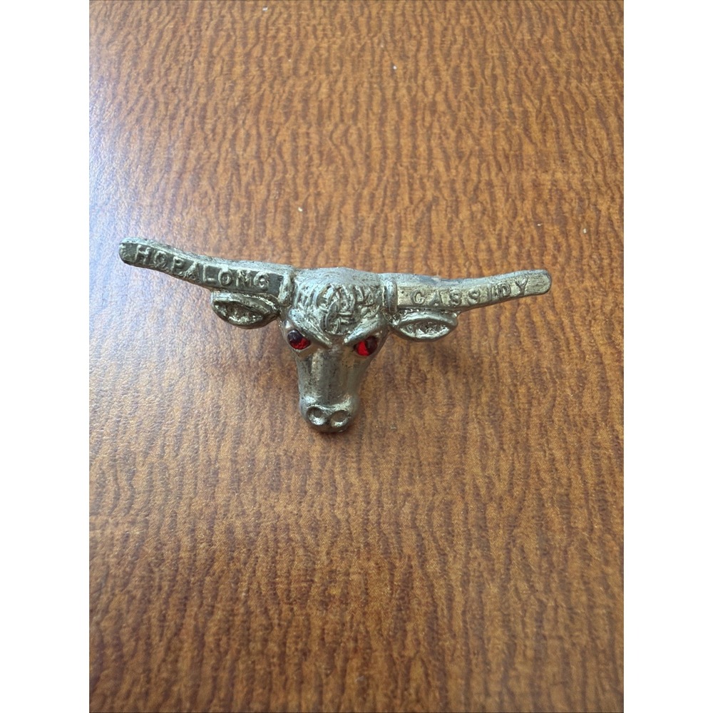 Vintage 1950's Hop Along Cassidy Steer Head Neckerchief Slide